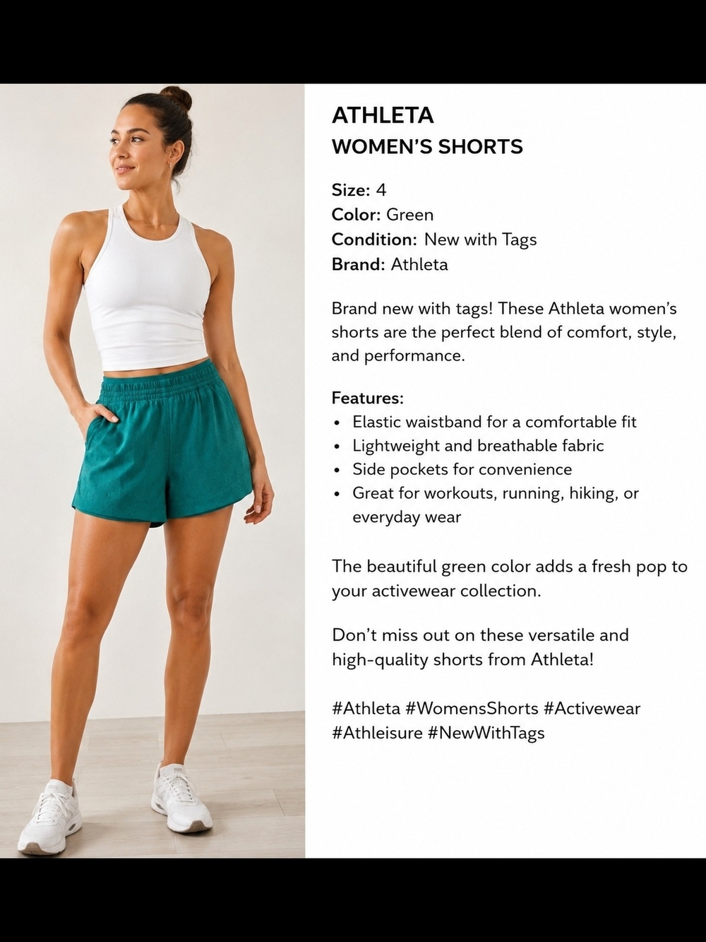 Athleta Teal-Green High-Rise Athletic Shorts